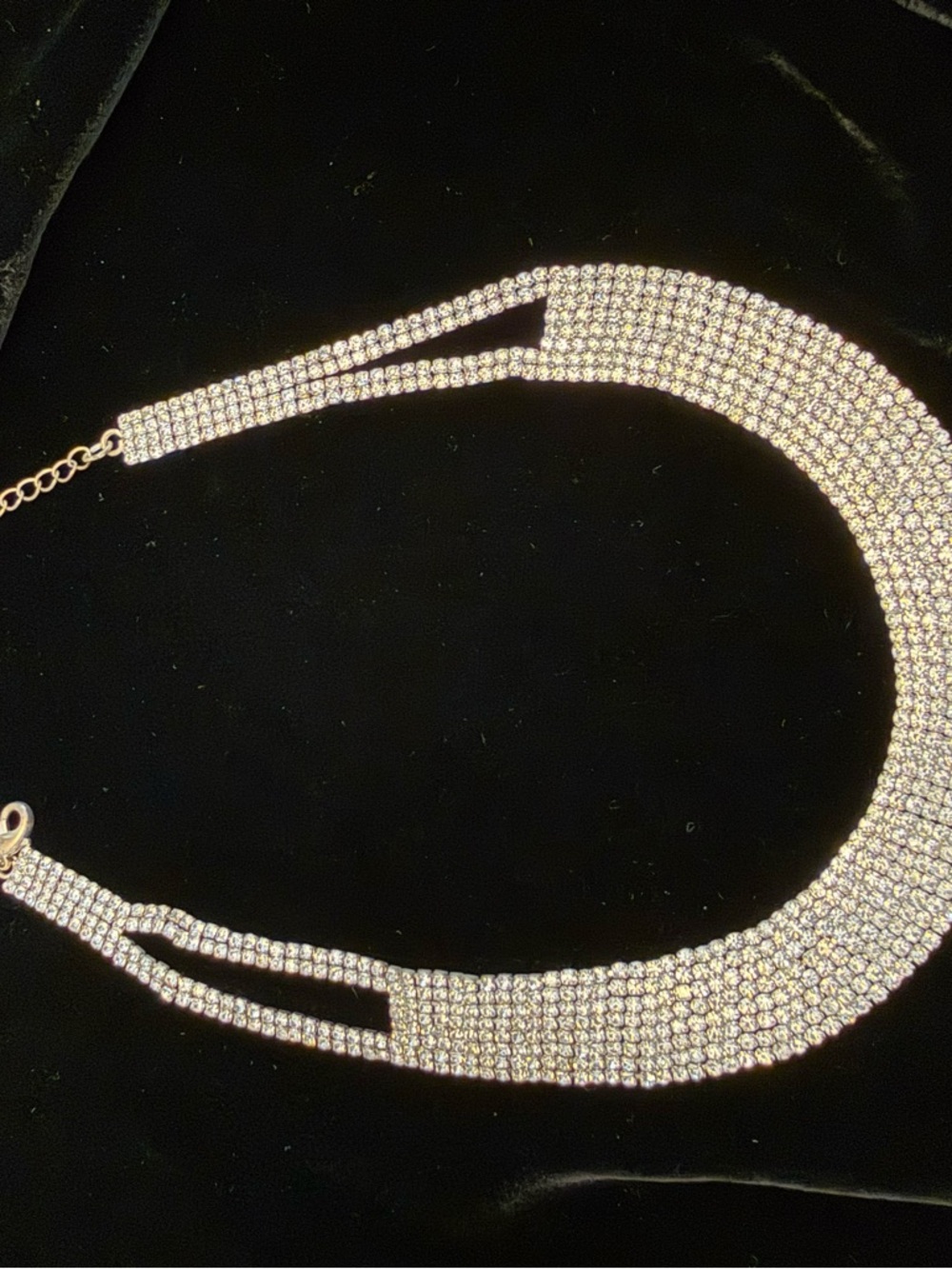 Crystal Pavé Statement Necklace - Gold Tone